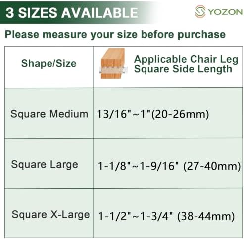 YOZON Chair Leg Floor Protectors Silicone Caps Felt Strengthen Bottom - Image 4