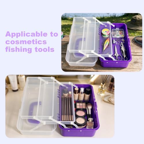 10Inch Tackle Box Organizer and Storage,Three-Layer Sewing Box With 2 Trays - Image 5