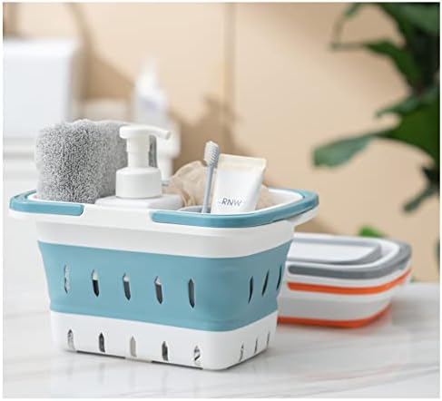 Foldable Plastic Shower Caddy Basket 2 Pcs, Portable and Durable Toiletries Caddy with Handles Ideal for Dorm, Bathroom, Cleaning, Kitchen, Camping, Waterproof, Easy to Clean (Grey 2 pack) - Image 6