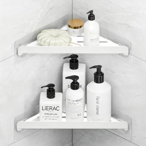 Fikoksol Shower Caddy Storage, Triangle Corner Shelf with Adhesive Hook by HOMEACCESSORIES
