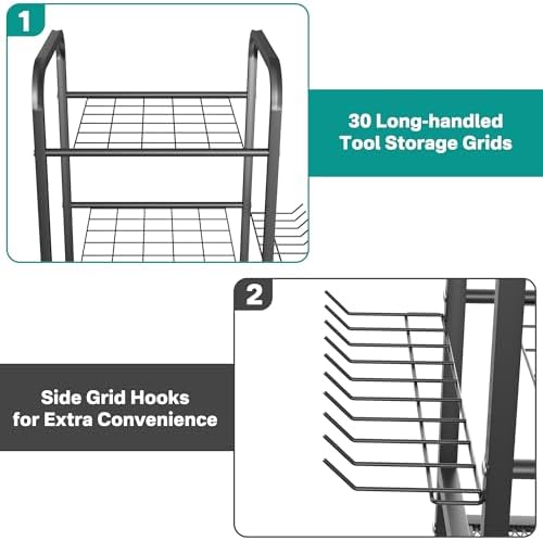 EVERHANGER Garden Tool Organizer and Storage, Yard Tool Stand - Image 3