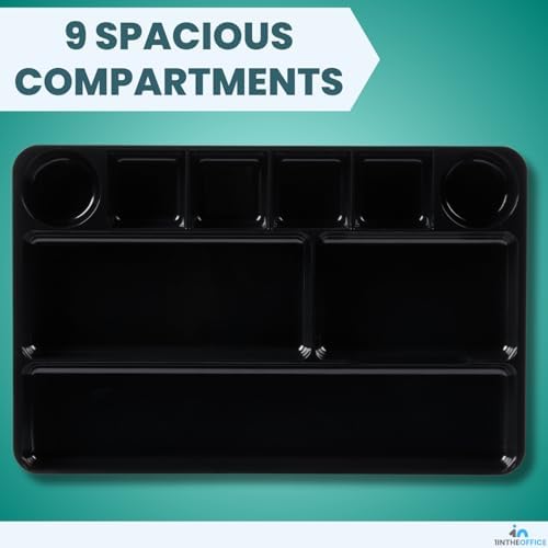 1InTheOffice Desk Drawer Organizer 9-compartment Drawer Tray Organizer (2 Pack) - Image 3