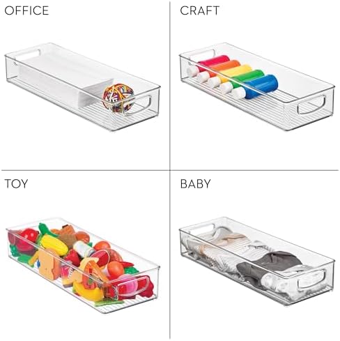 iDesign Slim Extra Long Clear Storage Bin, 4-Pack - Image 7