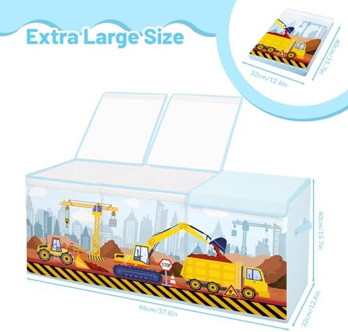 Toy Storage Box with Lids Extra Large Collapsible Toy Box Chest for Kids - Image 2
