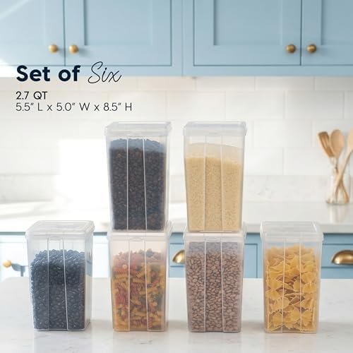 IRIS USA Food Storage Containers Set, 2.7 Qt - 6 Pack, Food Grade Plastic - Image 3