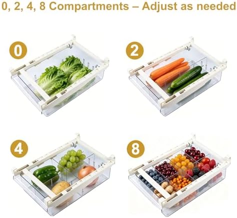Refrigerator Organizers Storage Fridge Drawer, Storage Containers - 2pc(S) - Image 3