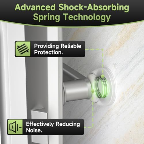 6PCS Door Stopper Wall Protector, Door Stoppers for Wall, White - Image 2