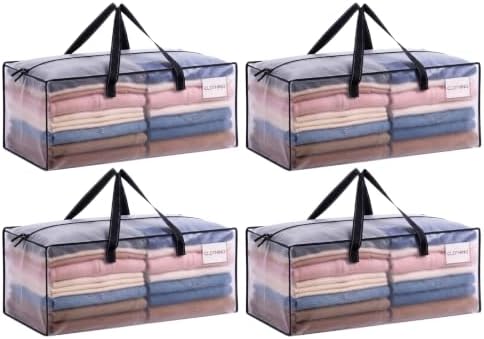 VENO Heavy Duty Moving Bags, Storage Bags, Easy Visibility, Clear, 4 Pack by Veno