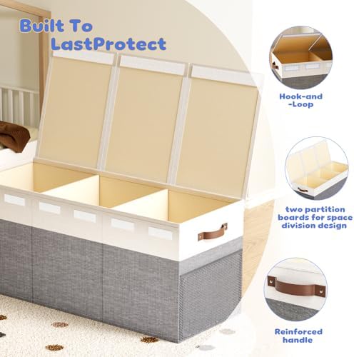 Dayacoco Extra Large Toy Box, Collapsible Toy Storage, Kids Organizer, Gray - Image 3