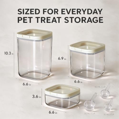 LivLab Mker 20lbs Pet Food Containers,One-Handed Opening, Clear, Stackable - Image 2