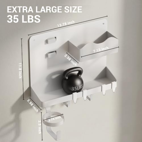 Bedside Shelf, Dorm Room Essentials Metal Floating Shelves (White) - Image 2