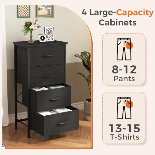 Sweetcrispy 4 Drawer Dresser, Tall Storage Cabinet for Bedroom and Closet - Image 6