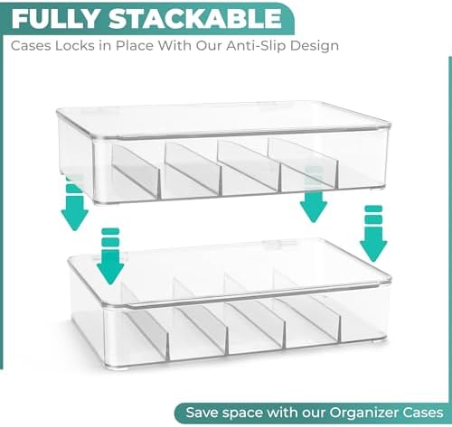Sorbus Sunglasses Organizer - Plastic Stackable Eyeglass Case Storage Organizer for Multiple Glasses - Reading Glasses - Image 5