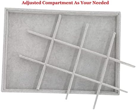 Stratalife 12 Grid Velvet Jewelry Organizer Tray, 13.8" x 9.4" x 1.2" - Image 5