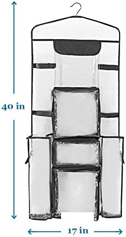ProPik Hanging Double-Sided Gift Wrap Organizer, Wrapping Paper Storage with Multiple Front and Back Pockets, Organize Your Gift Bags Bows Ribbons 40”X17" Fits 40 Inch Rolls (Black seam) - Image 4