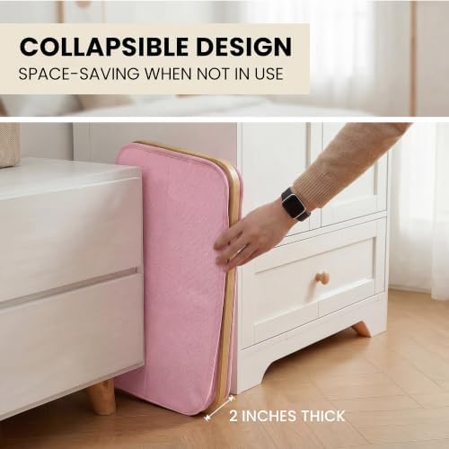efluky Slim Laundry Hamper with Lid and Removable Bag, 100L Pink - Image 3