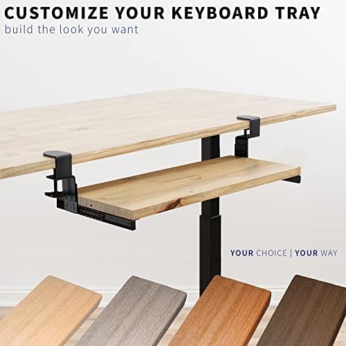 VIVO Black Clamp & 12" Rail Set for DIY Wooden Keyboard Tray, MOUNT-RAIL02H - Image 2