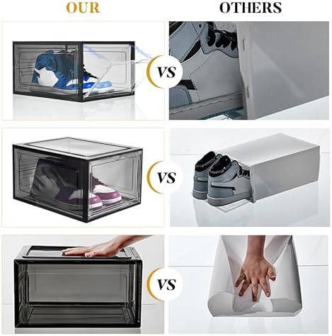 Attelite 12Pack Shoe Boxes Storage Stackable Clear Shoe Organizer X-Large - Image 4