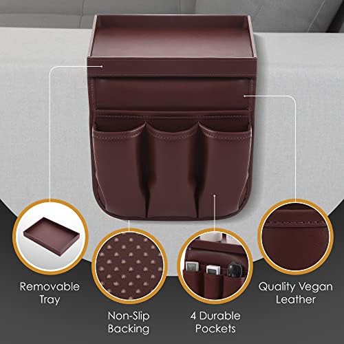 Armchair Caddy, Couch Caddy, Recliner Accessories, Armrest Organizer Brown - Image 3