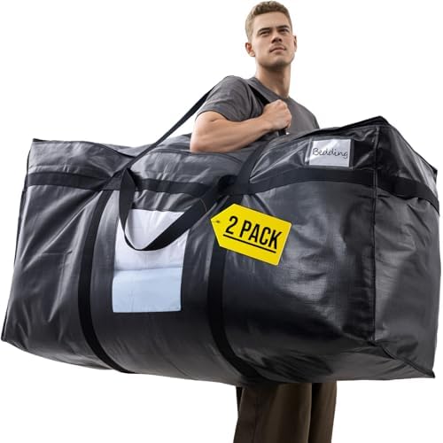 TAILI 2 Pack 69 Gallon Extra Large Storage Bags with Visible Window,Black by TAILI
