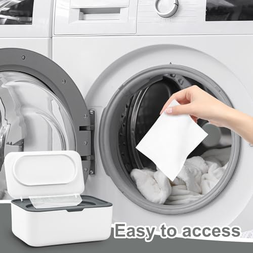 Dryer Sheet Holder, Laundry Dryer Sheet Container with Lid (Gray) - Image 3