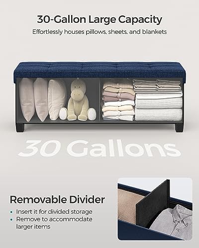 SONGMICS Storage Ottoman Bench, Foldable Foot Rest with Legs - Image 5