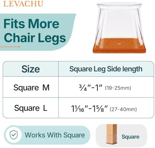 24 Pack Chair Leg Floor Protectors, Chair Leg Caps Square M - Image 4