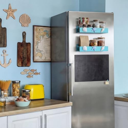 Beeveer 2 Pack Seashells and Starfish Magnetic Fridge Shelf Spice Rack - Image 5