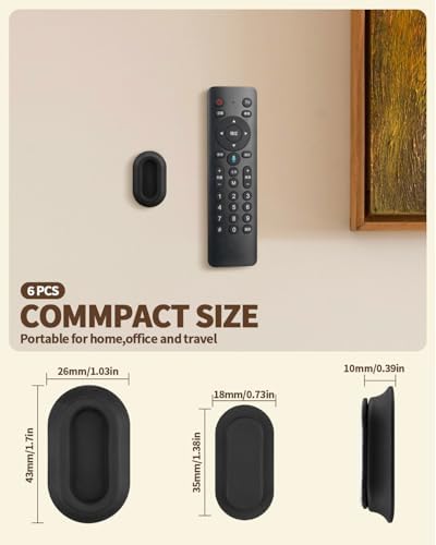 6 Pack Magnetic Remote Control Holder, Silicone, Self-Adhesive No-Drill - Image 2