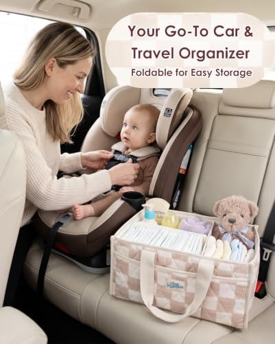 Diaper Caddy Organizer – Portable Nursery Storage with Removable Divider - Image 6