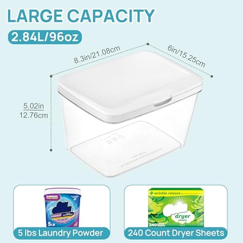 Vtopmart 4 Pack Laundry Pods & Detergent Container, Dryer Sheet Holder - Image 2