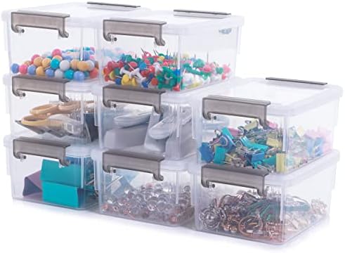 Citylife 8 Packs Plastic Bead Organizers 0.53 QT Clear Storage Containers with Lids for Craft Storage Small Storage Box, 5.28 x 3.86 x 2.36 Inches by CITYLIFEHomeOrganization