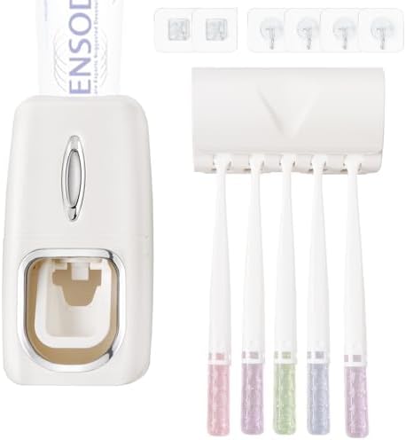 Toothbrush Holder and Toothpaste Dispenser Set by RIDGEPOLE