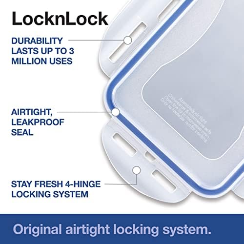 LocknLock Easy Essentials Pantry Food Storage Container Set/Food Storage Bin Set, Rectangular, BPA-free/Dishwasher Safe, 4 Piece - Clear - Image 3