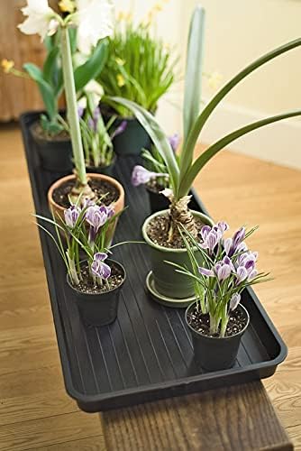 Gardener's Supply Company Large Boot Tray | Multi-Purpose All Weather Waterproof Indoor and Outdoor Shoe Mat Made with 100% Recycled Plastic | 46.5" L x 15.5" W 2" Deep - Black - Image 2