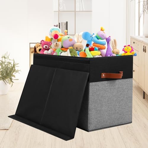 Large Toy Storage Box with Lid, Toy Chest Bin Boxes Basket with Dividers - Image 2