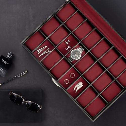 ProCase Watch Box for Men, 24 Slot Display Case with Real Glass Lid - Image 6