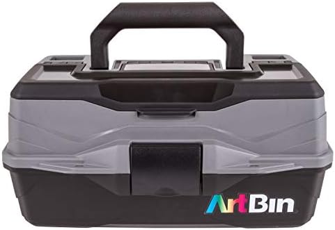 ArtBin 1-Tray Art Supply Box with Handle, Gray/Black - Image 2