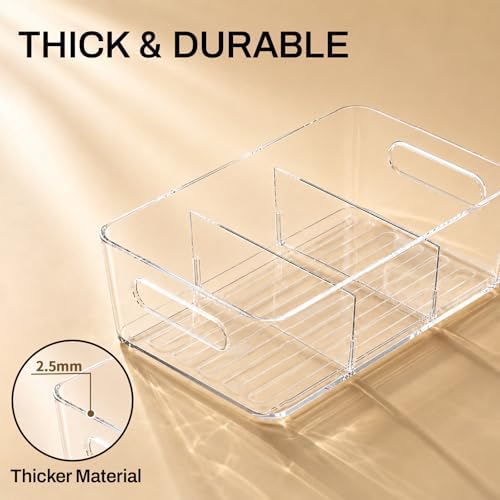 Mpotmiy 6-Pack Pantry Organizers and Storage, Clear Fridge Organizer Bins - Image 4