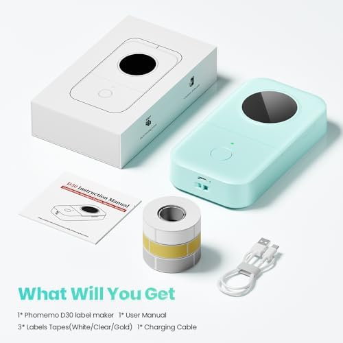 Phomemo D30 Portable Thermal Printer, Label Maker Machine with 3 Tapes - Image 6