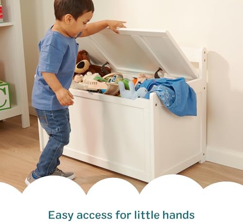 Melissa & Doug Wooden Toy Chest White Furniture Organizer - Image 3