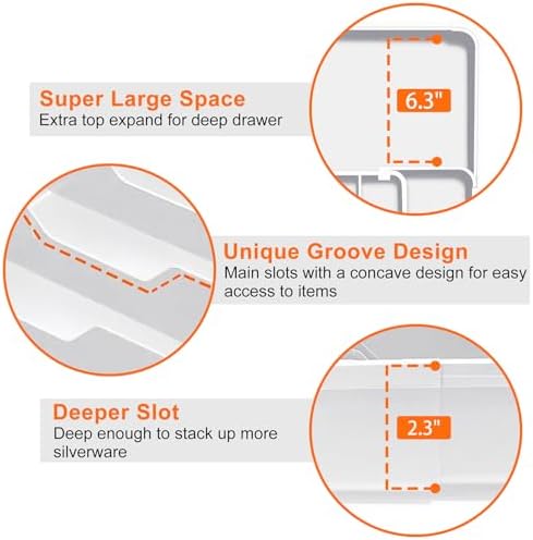 Spaclear Adjustable Silverware Drawer Organizer, Utensil Tray for Kitchen - Image 4