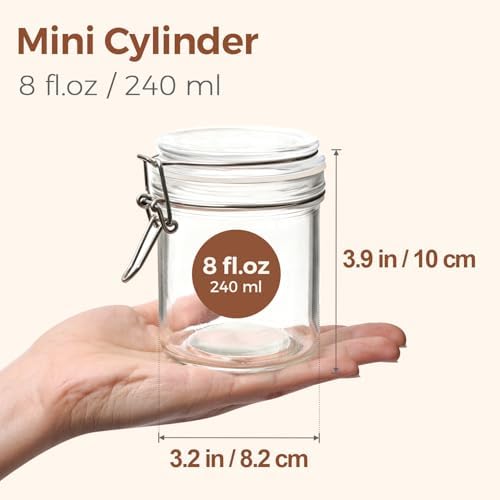 ComSaf Small 8 oz Glass Jars with Airtight Lids 12 Pack Jam Pantry - Image 2