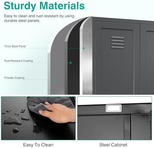 SISESOL Black Storage Cabinet,71" Tall Pantry Cabinet,Kitchen Pantry Storage Cabinets with 2 Doors and 5 Shelves,Wide Deep Metal Food Cupboard for Home,Kitchen,Dining/Living Room - Image 6