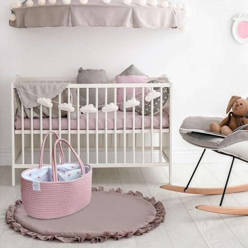 Kiddycare Diaper Caddy Nappy Organiser Changing Basket (Pink) - Image 3