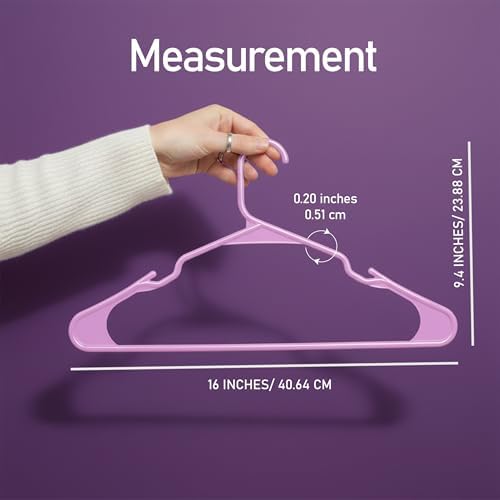 Utopia Home Plastic Hangers 30 Pack – Space Saving Clothes Hanger Pink - Image 2