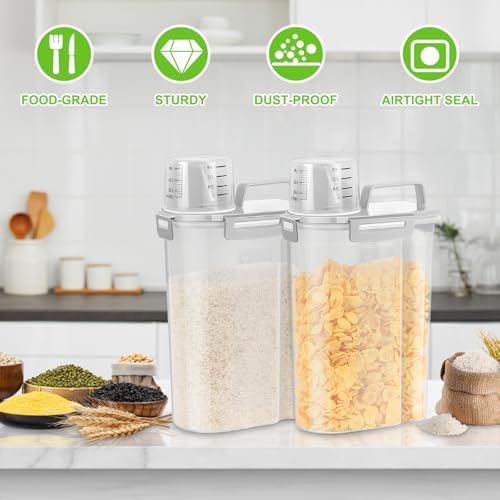 TBMax Rice Storage Container 3 to 5 Lbs - Small Pet Dog Cat Food Container Dispenser with Easy Pouring Spout & Cup, Portable Cereal Container for Small Spaces, Travel, or Daily Use - Image 6