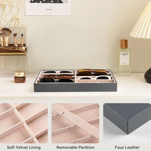 Frebeauty 8-Slot Sunglass Organizer Tray,Sunglass Holder for Drawer - Image 5
