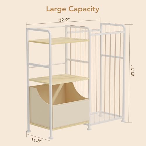 BBLIKE Toy Storage Organizer, Stuffed Animal Storage with Toy Bin, Beige - Image 2