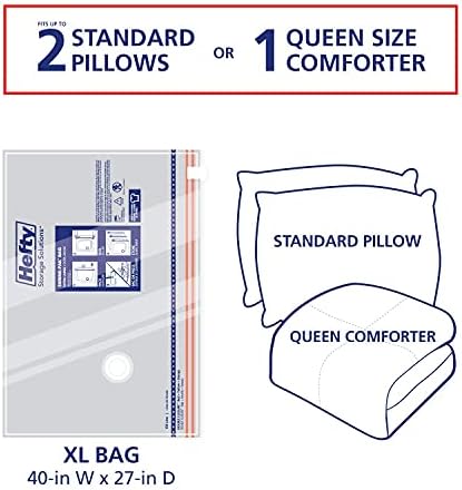 Hefty Shrink-Pak - 3 Extra Large Vacuum Storage Bags for Clothes, Pillows, Towels, or Blankets - Space Saver Vacuum Sealer Bags Ideal Under Bed Storage Solutions - Image 5